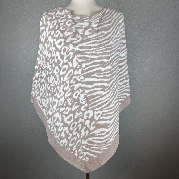 Barefoot Dreams Cozy Chic Ultra Light Ocean Breeze Poncho Sweater One Size Rose - Picture 1 of 9